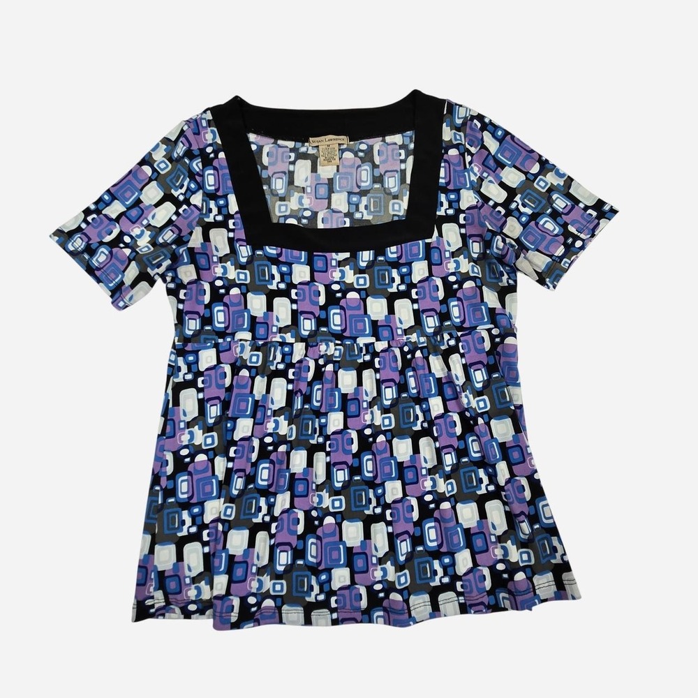 Y2k funky geometric babydoll top / M/L / 2000s, office, work, business casual